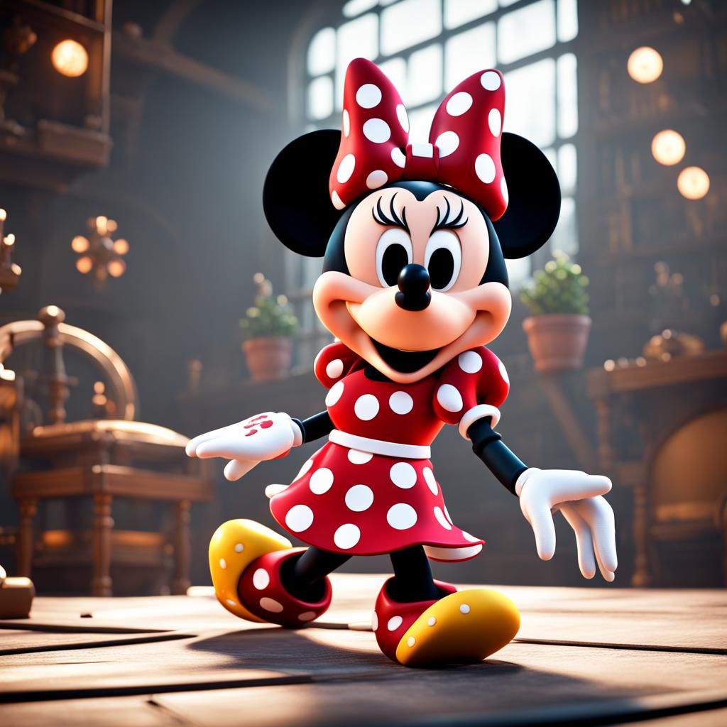 Minnie Mouse in 3D Game Cinematic Style