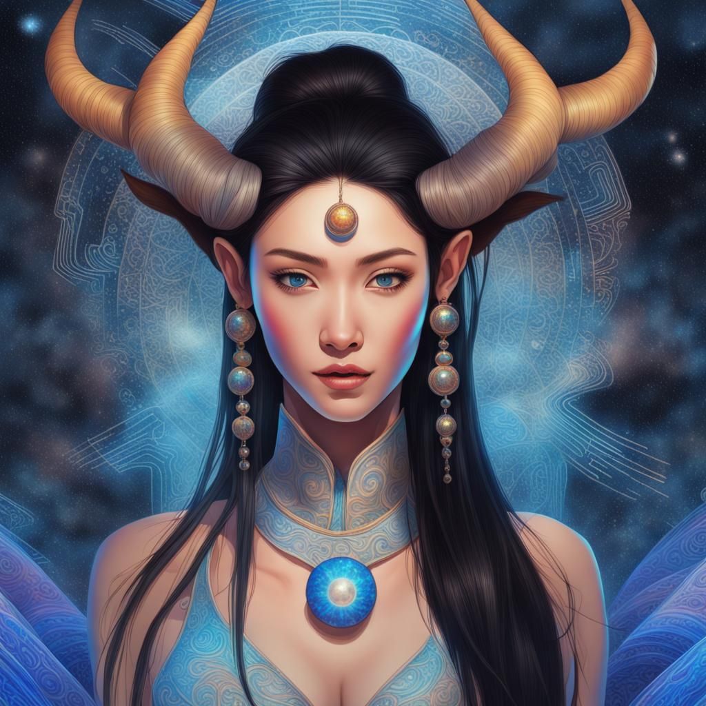 Striking Portrait in Astral Cosmic Style