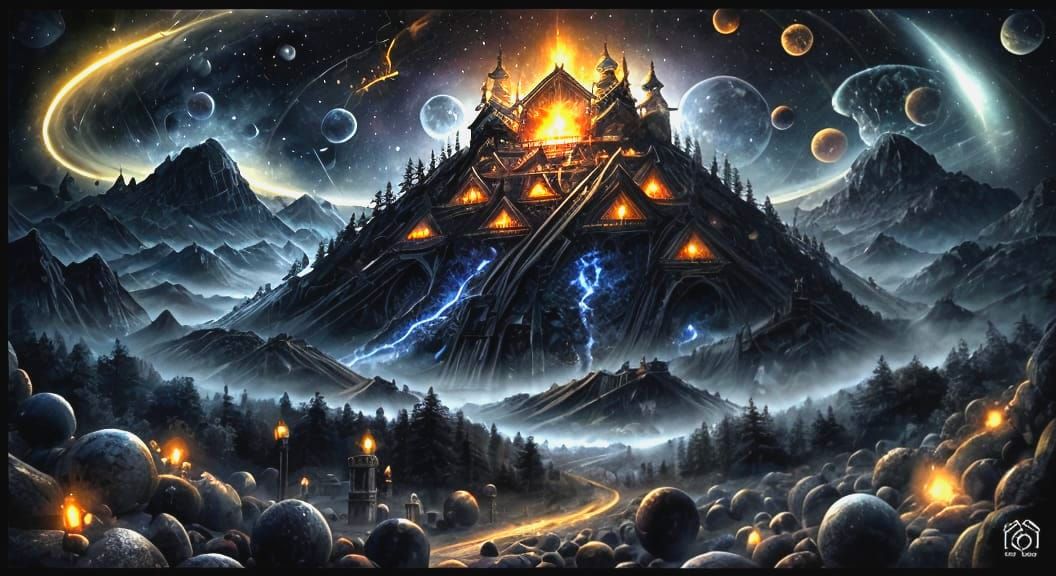 Elves Under Radiant Mushroom Umbrellas in Whimsical Fantasy....