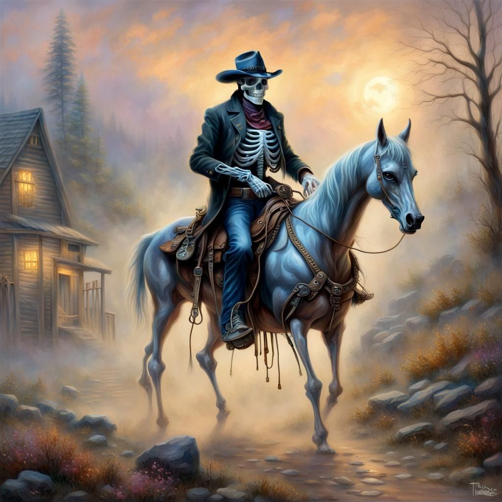 Ethereal Sheriff: A Fantasy Western Scene