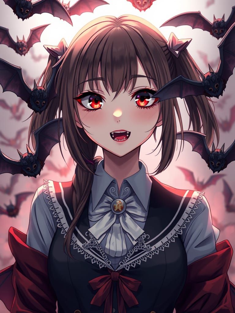 Vampire Schoolgirl Dominates Dark Fantasy Scene in Anime Sty...