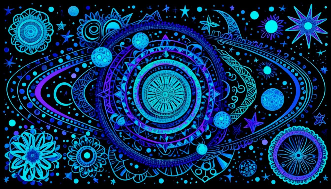 Astral Expressionist Shimmers: Psychedelic Floating Objects