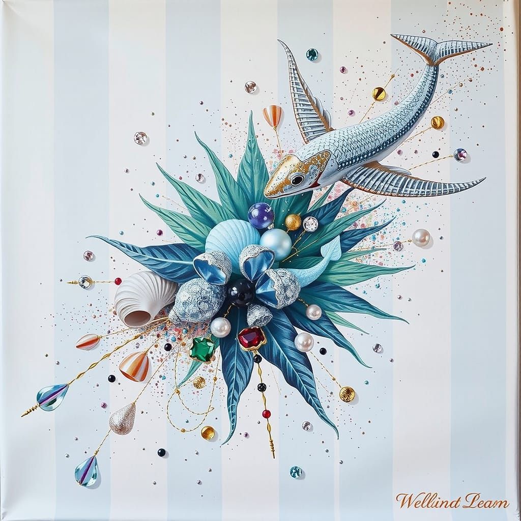 Hyper-Realistic Gelato Colors with Stripes and Jewels