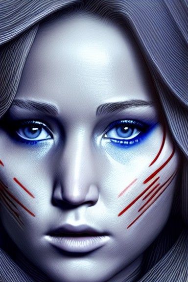 Jennifer Lawrence as Jedi, Hyperrealistic Art