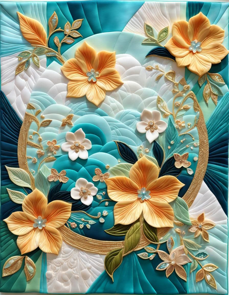 Colorful Story Quilt in Baroque VHS Style