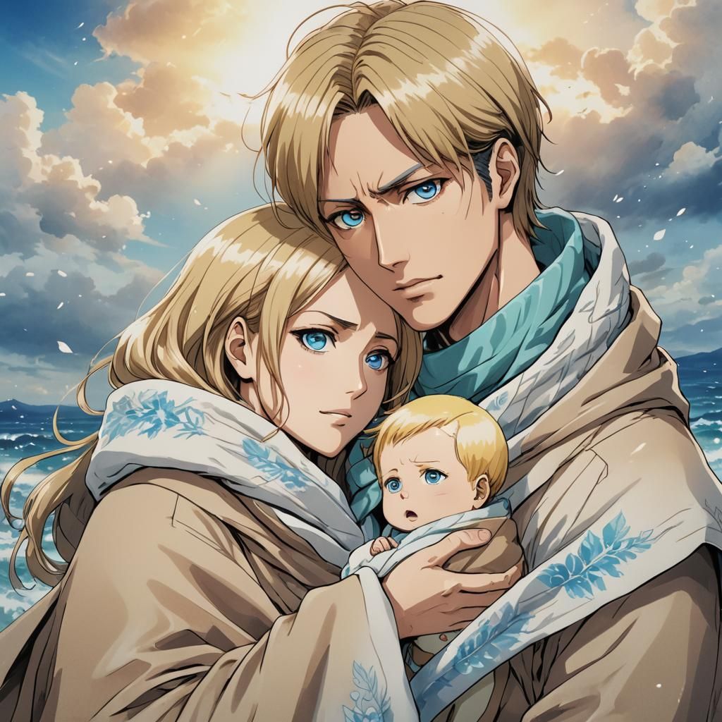 Anime Portrait: Armin, Annie, and Newborn Baby