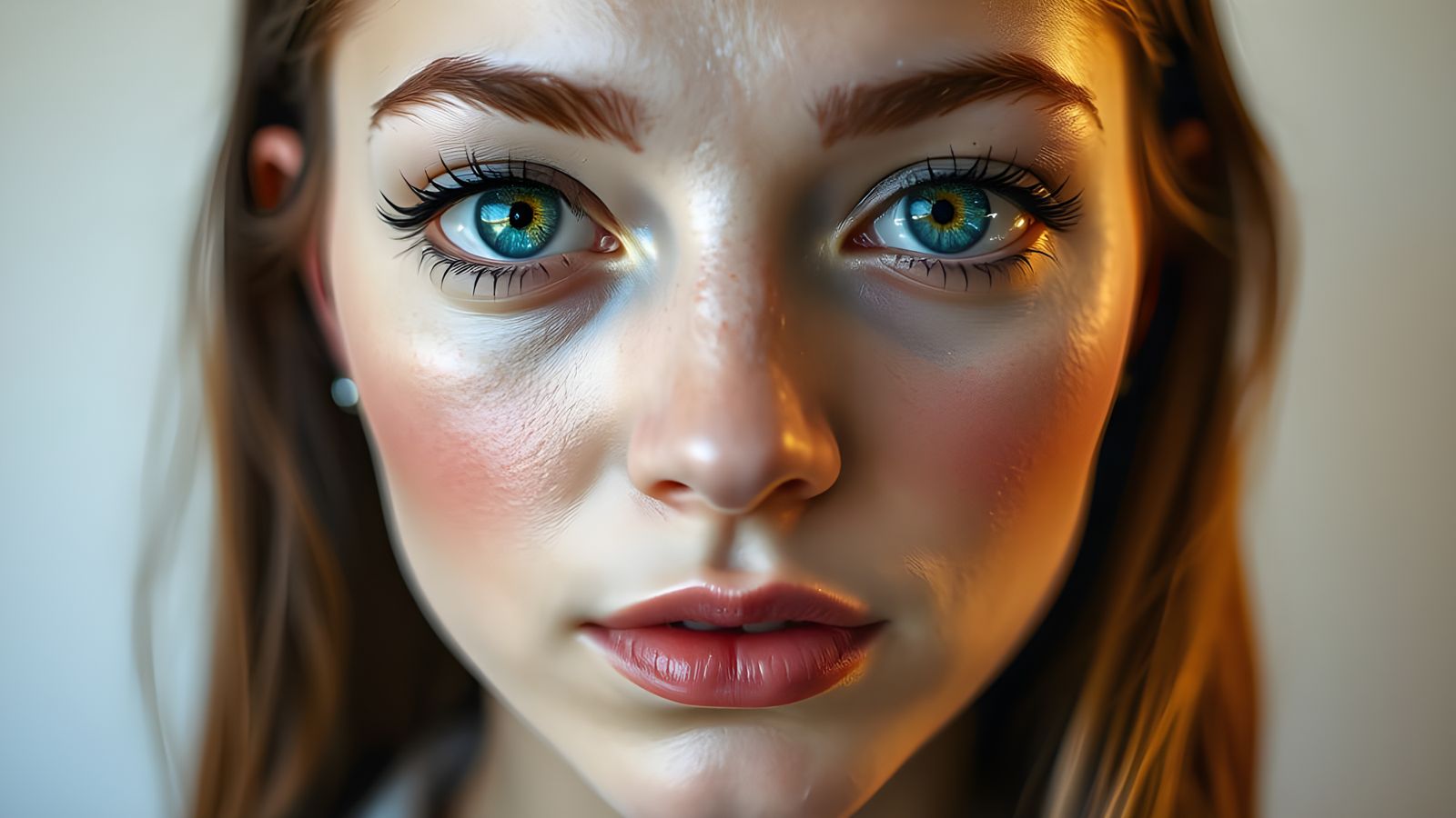 Ethereal Goddess with Cosmic-Colored Eyes