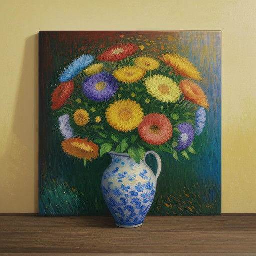Impressionist Still Life with Vibrant Flowers