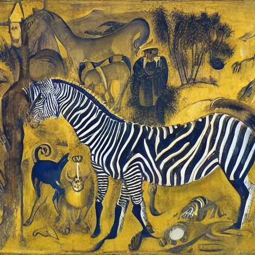 Surreal Zebra-Phone-Grinder Pet, Painterly Style