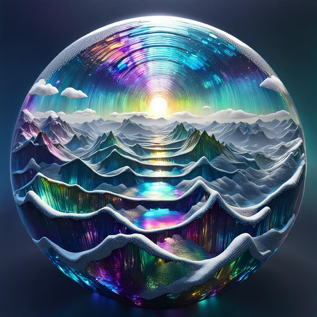 Iridescent Foil Landscape in Magic Realism