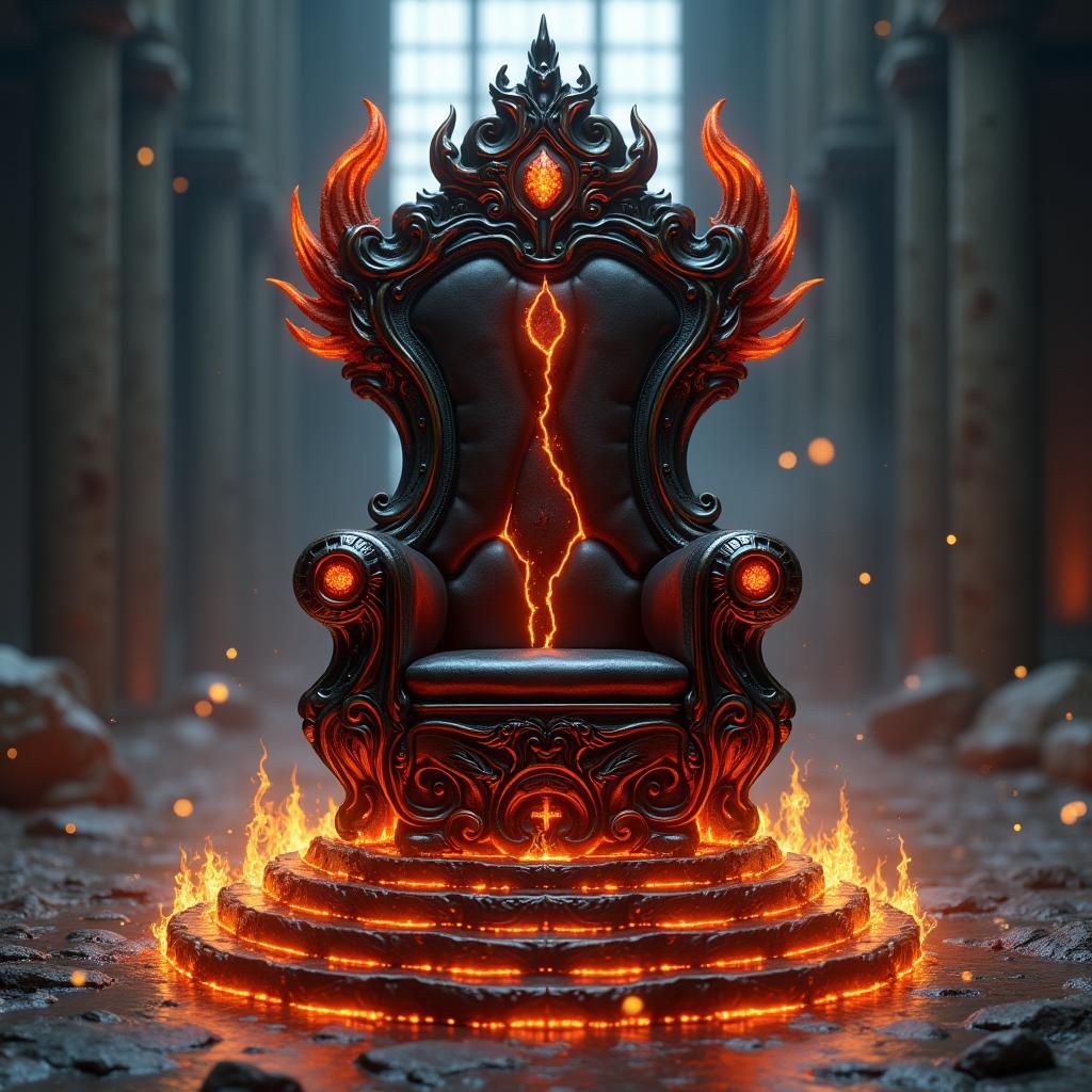 Ornate Obsidian Throne Emitting Primal Energy