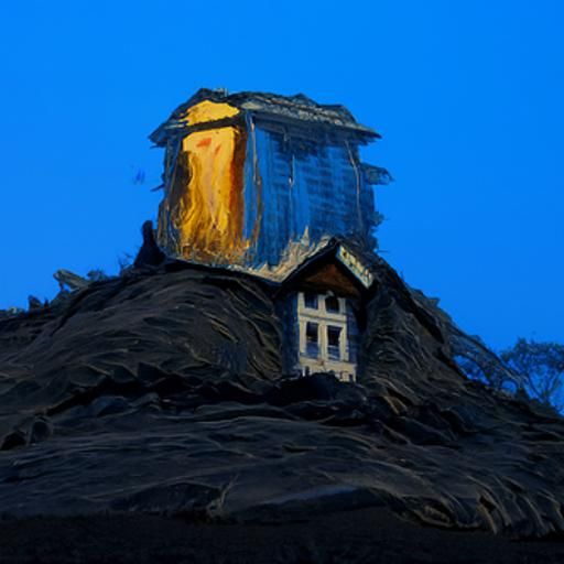 Old House on a Hill: Oil Painting by Gurney