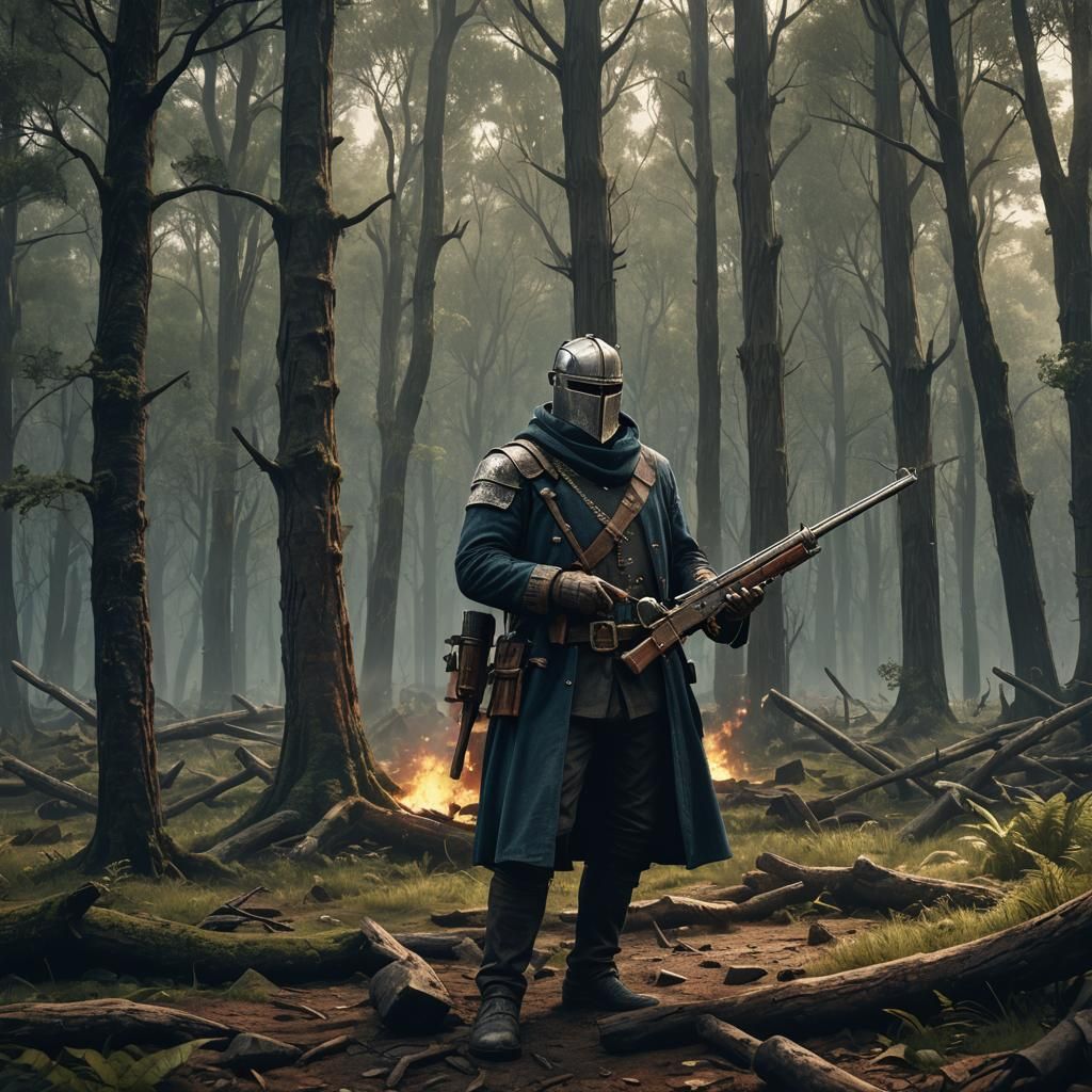 Ned Kelly with RPG: Detailed Matte Painting