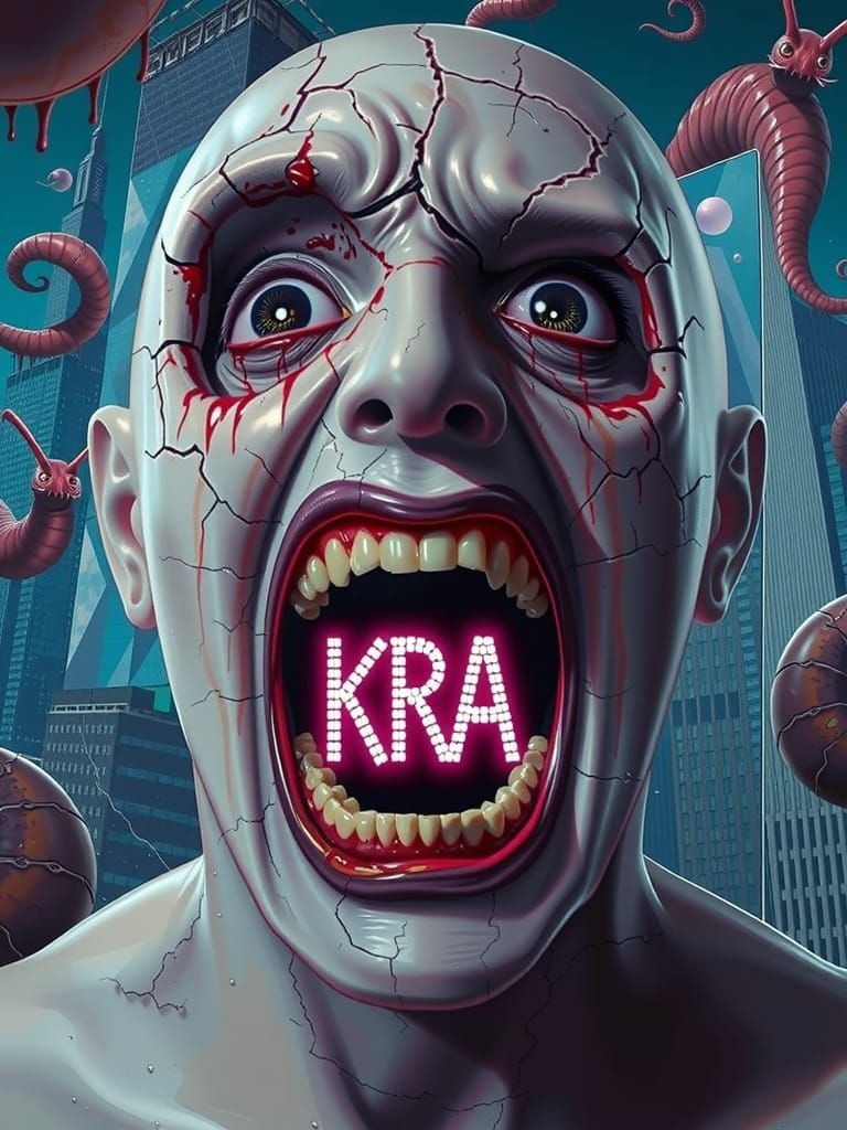 Nightmarish Face Reveals Spiraling Abyss in Hyperrealism Sty...