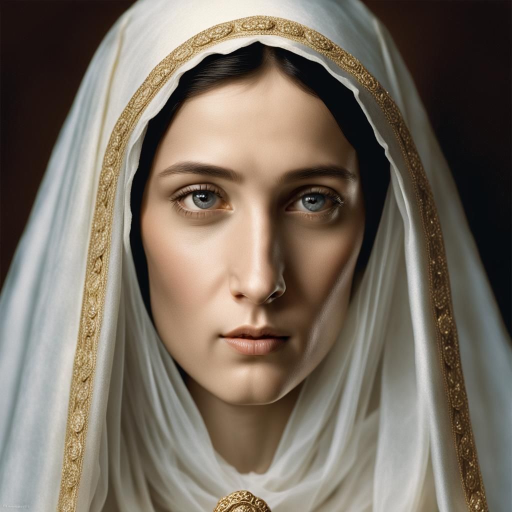 Blessed Virgin Mary Portrait in Renaissance Style
