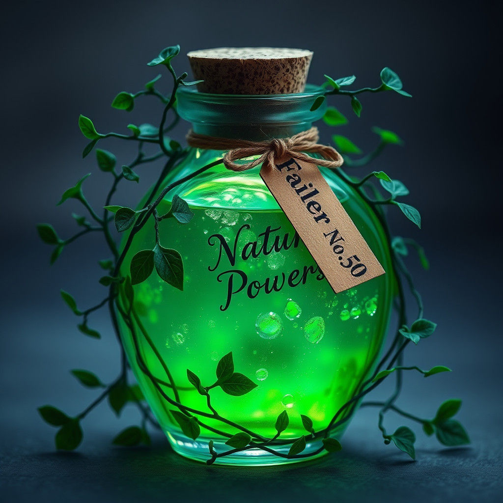 Glowing Potion in Ornate Glass Jar