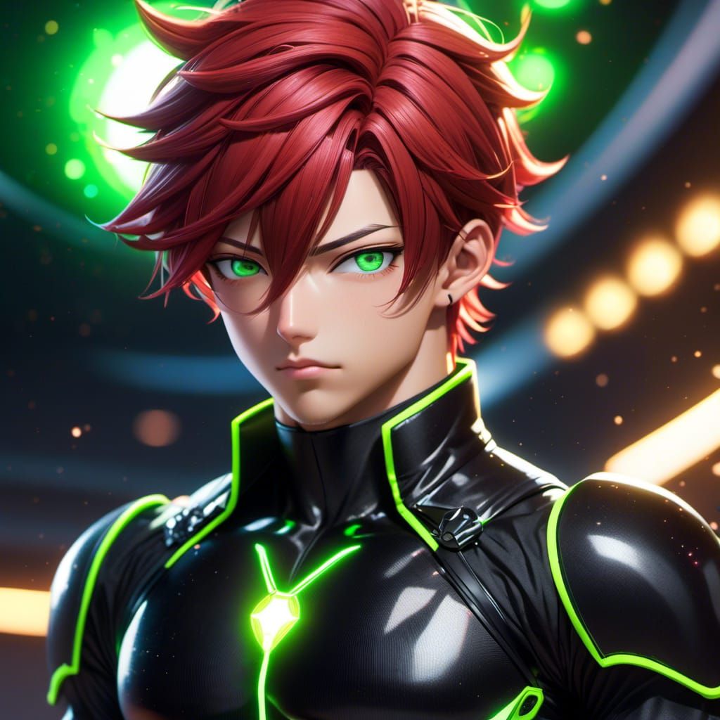 Nebula Drifter: Portrait of a Man with Red Hair