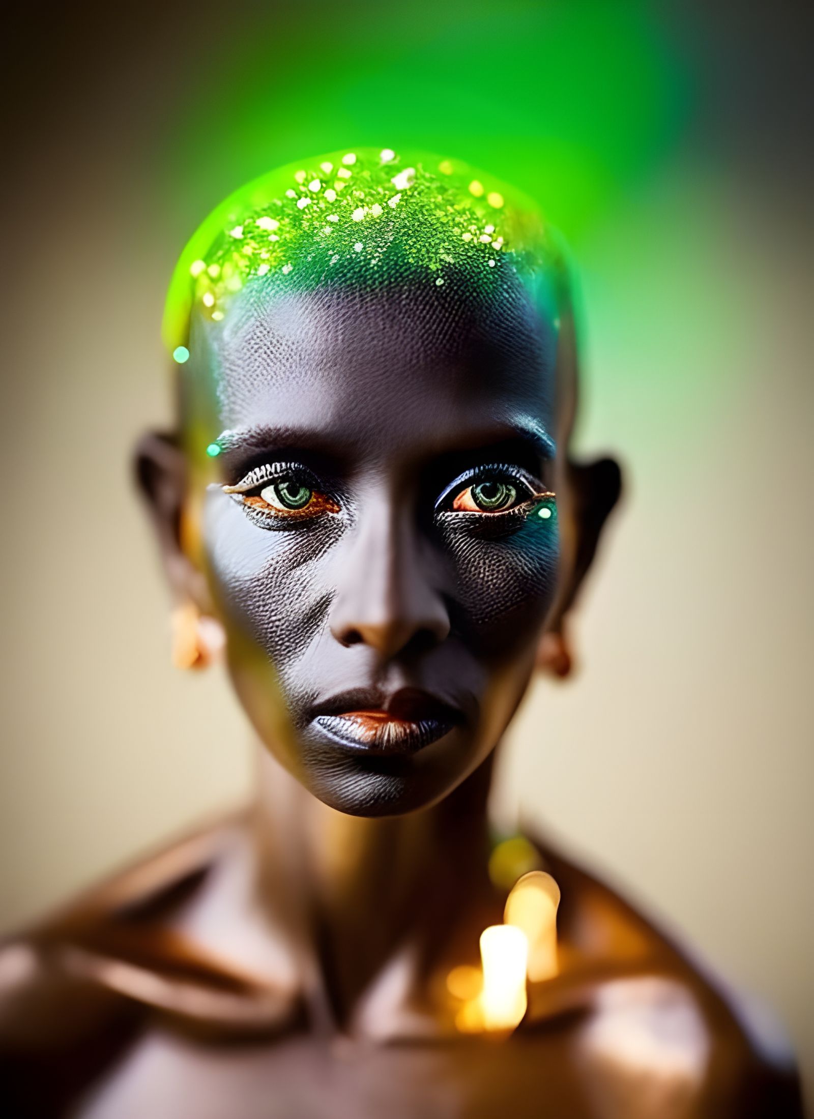 Striking Alien Portrait in Hyperreal Style