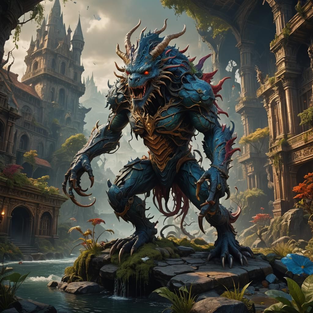 Fantastical Creature in Detailed Matte Painting