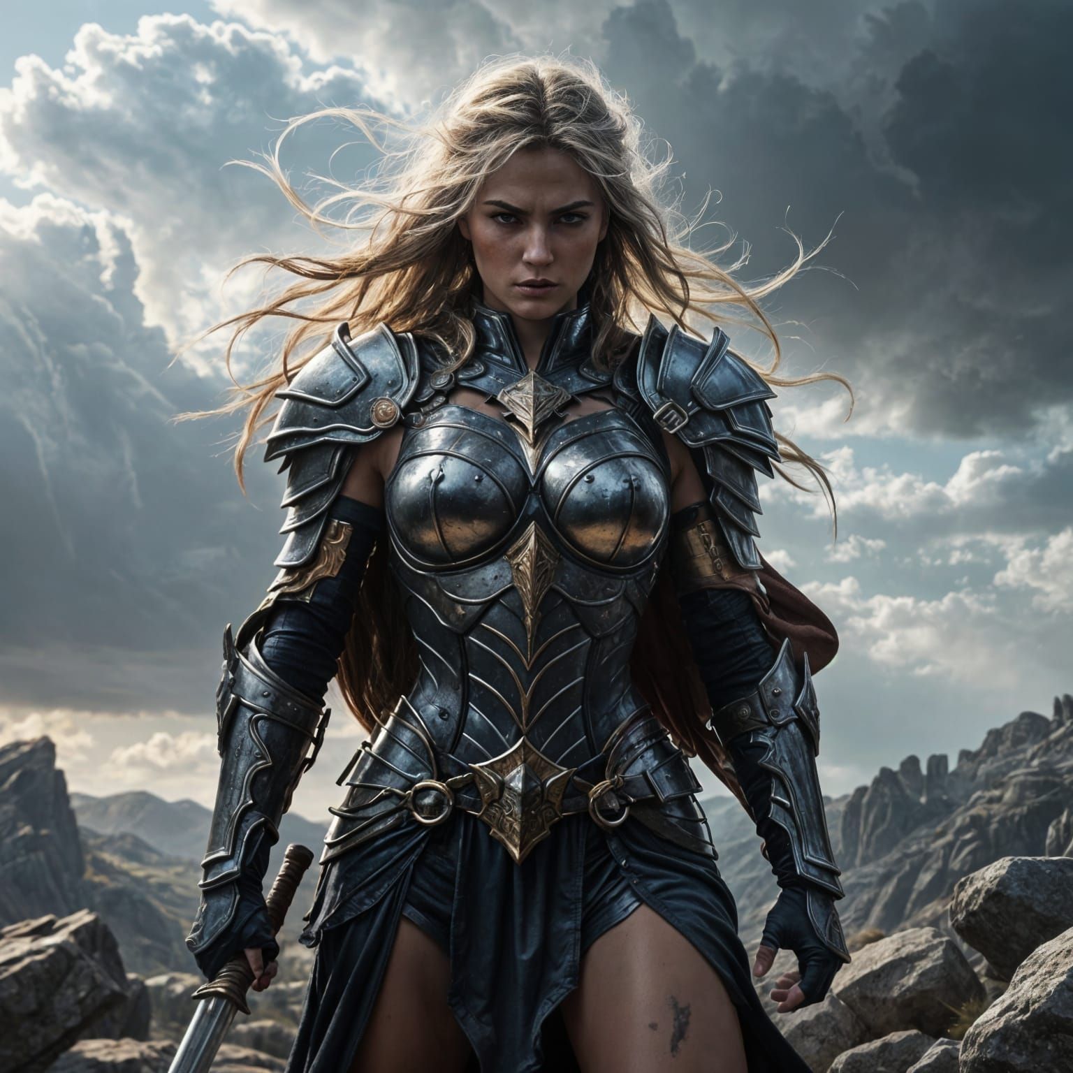 Hyperrealistic Valkyrie Embodies Strength and Determination