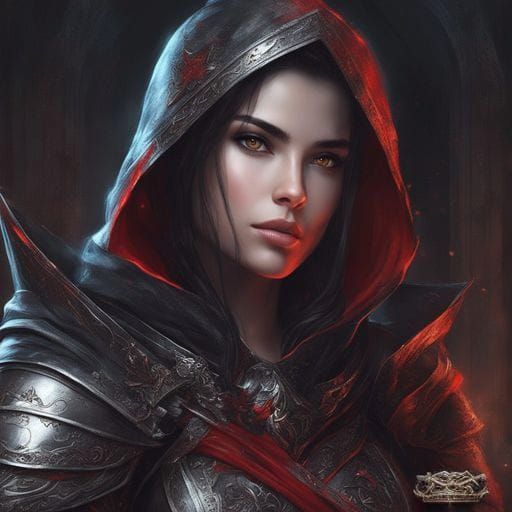 Beautiful Medieval Knight Girl in Light Armor