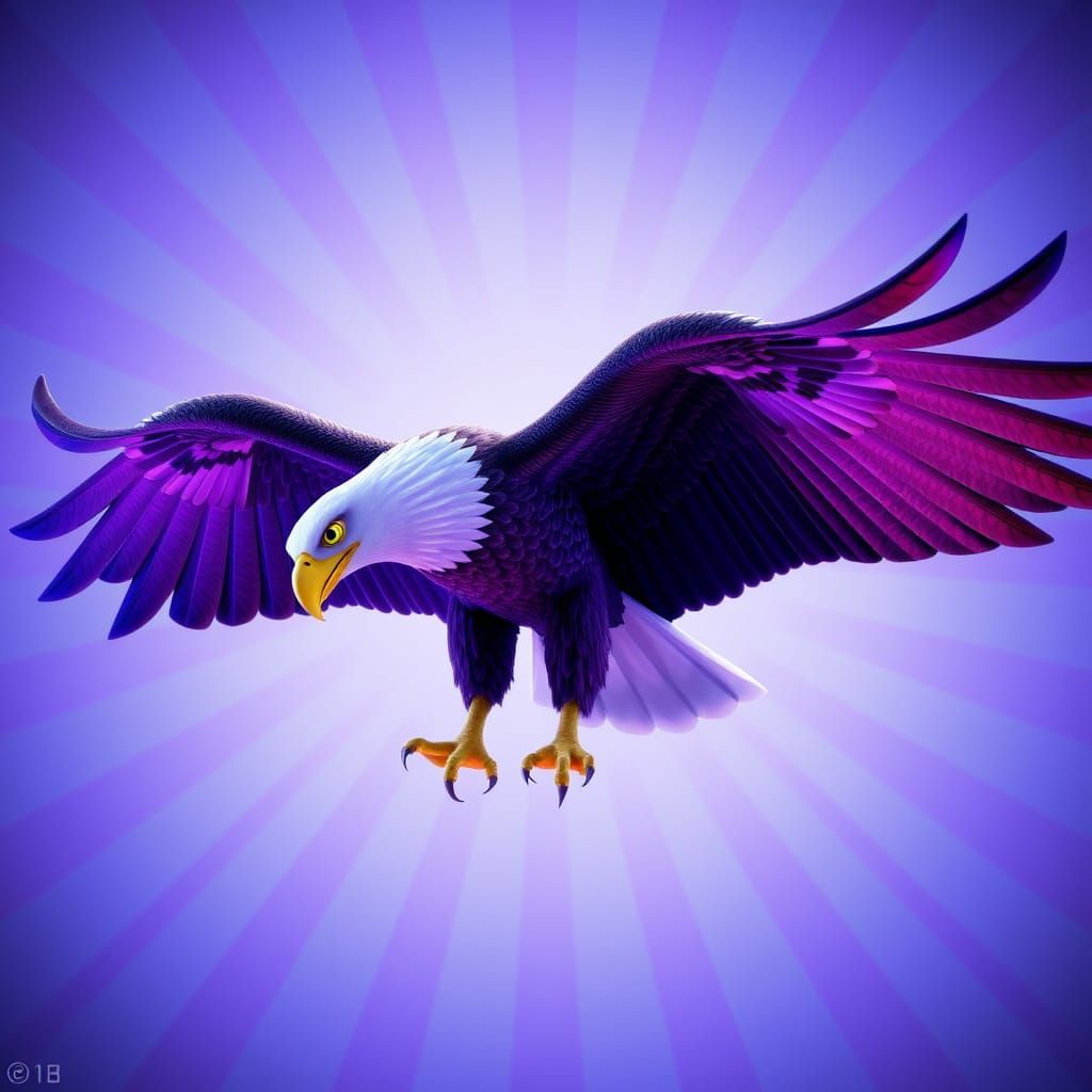 Eagle in Vibrant Cinematic 3D Digital Art