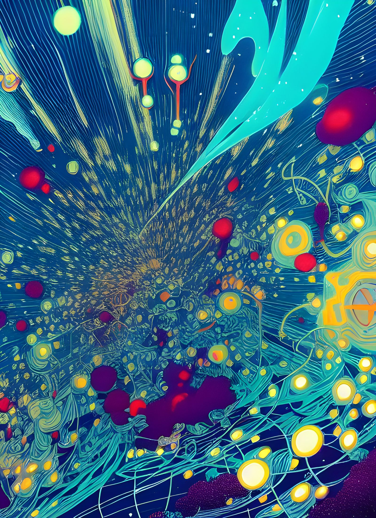 Explosive Celestial Conflagration with Magical Particles