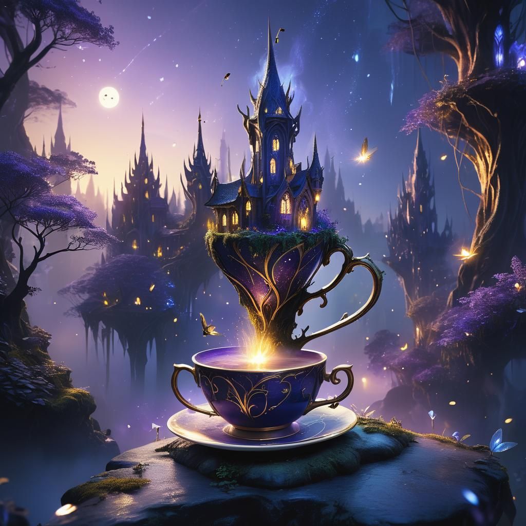 Elven City in Teacup: Fantasy Concept Art