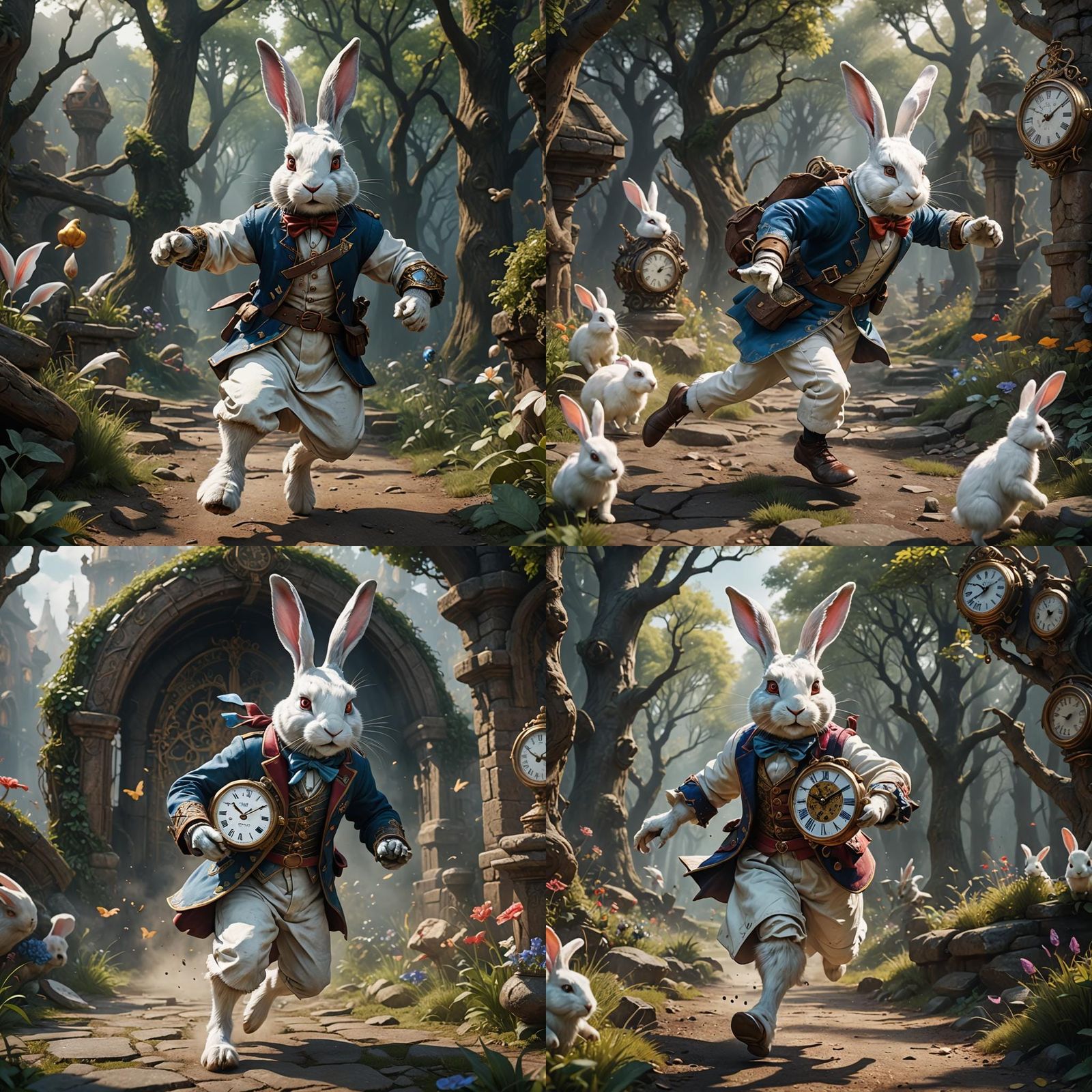 White Rabbit Hurrying: Detailed Matte Painting