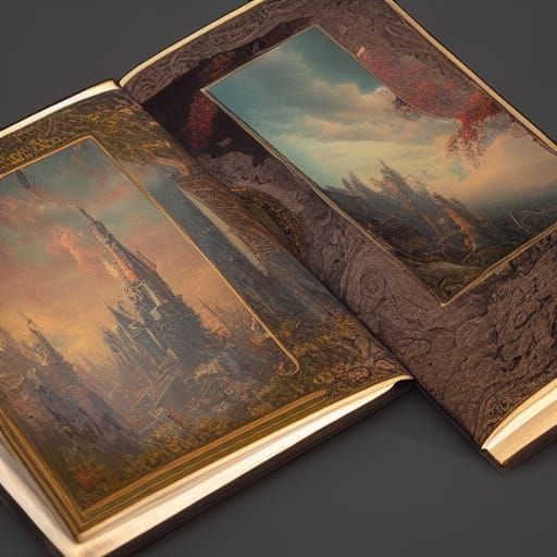 Antique Photo Album in Hyperdetailed Photorealism