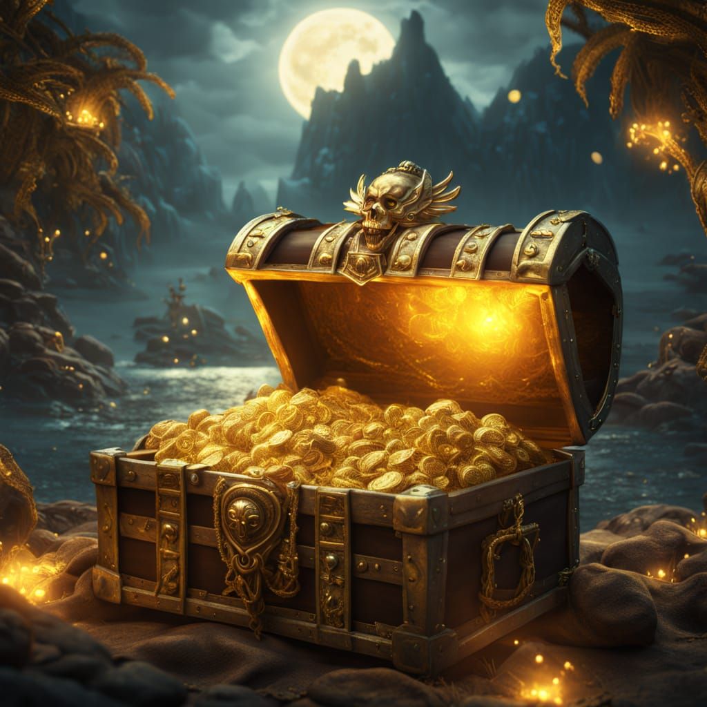 Glowing Treasure Chest: Fantasy Concept Art