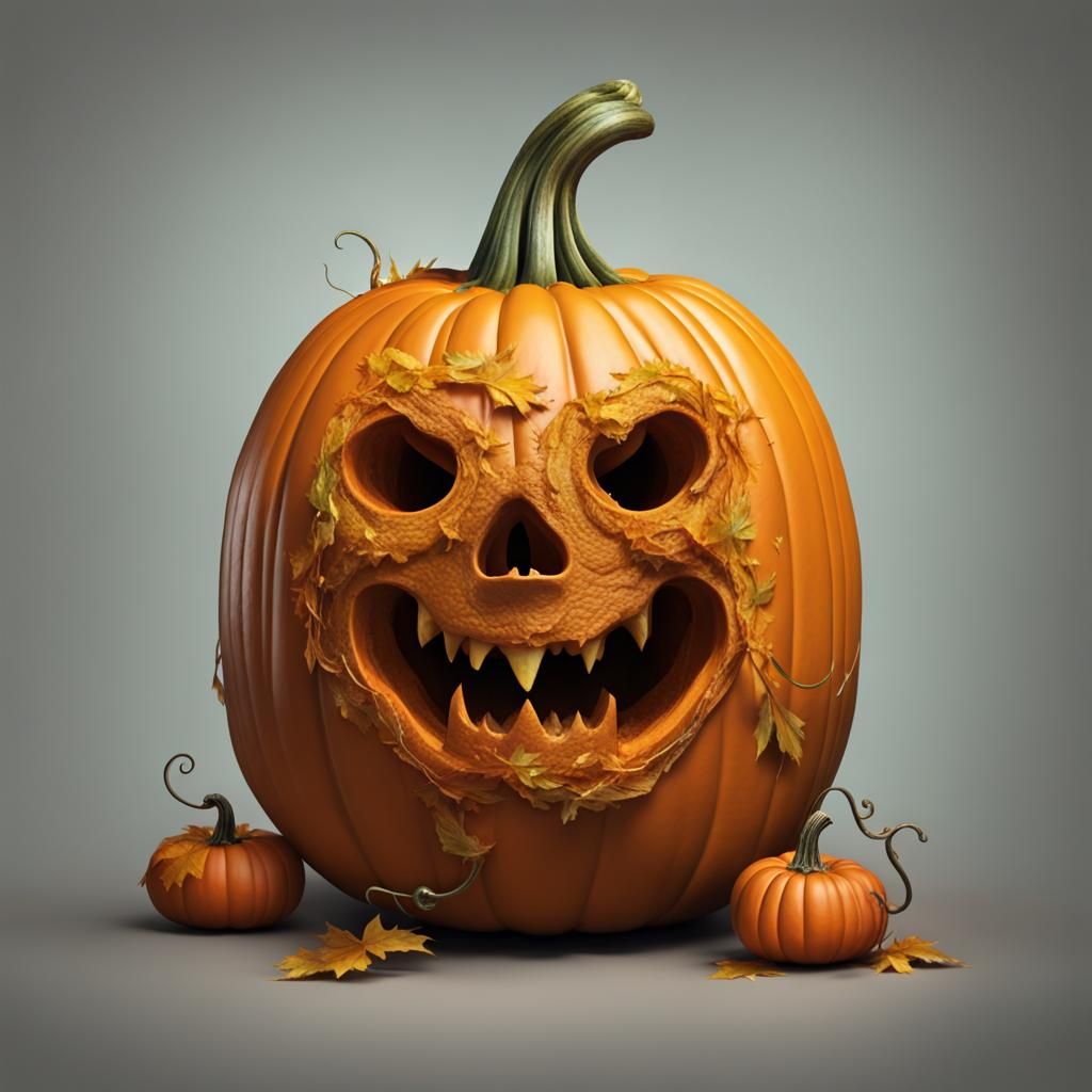 AI Generated Image of Dressed Up Pumpkin