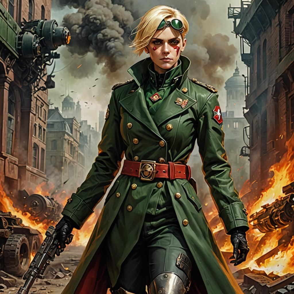 Warhammer 40K Imperial Guard in Burning Battlefield