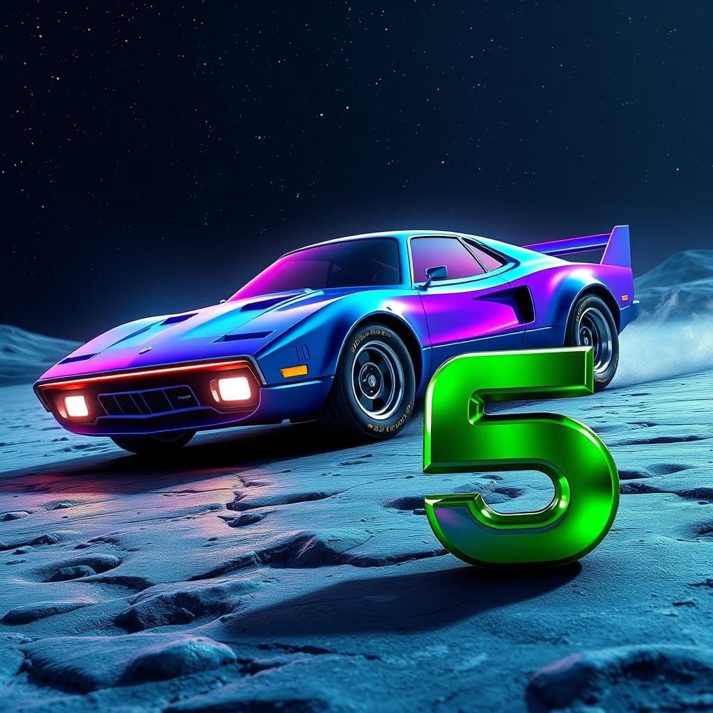 Surreal Moonlit Scat Pack Charger in Vibrant Blue and Purple