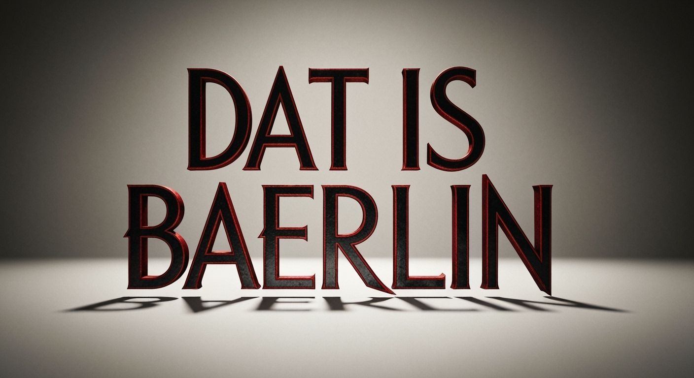 Art Deco Typography for 'Dat is Baerlin' in 1920s Style