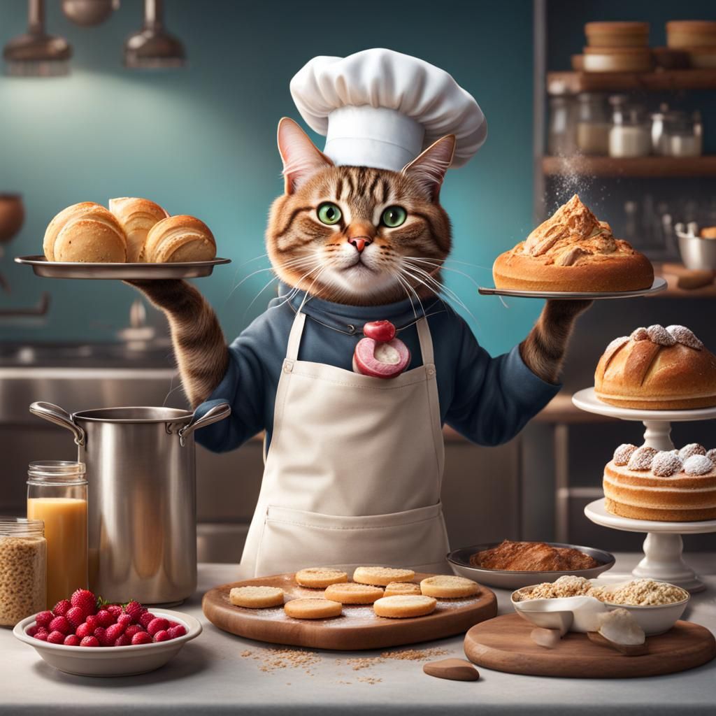 The professional baker cat