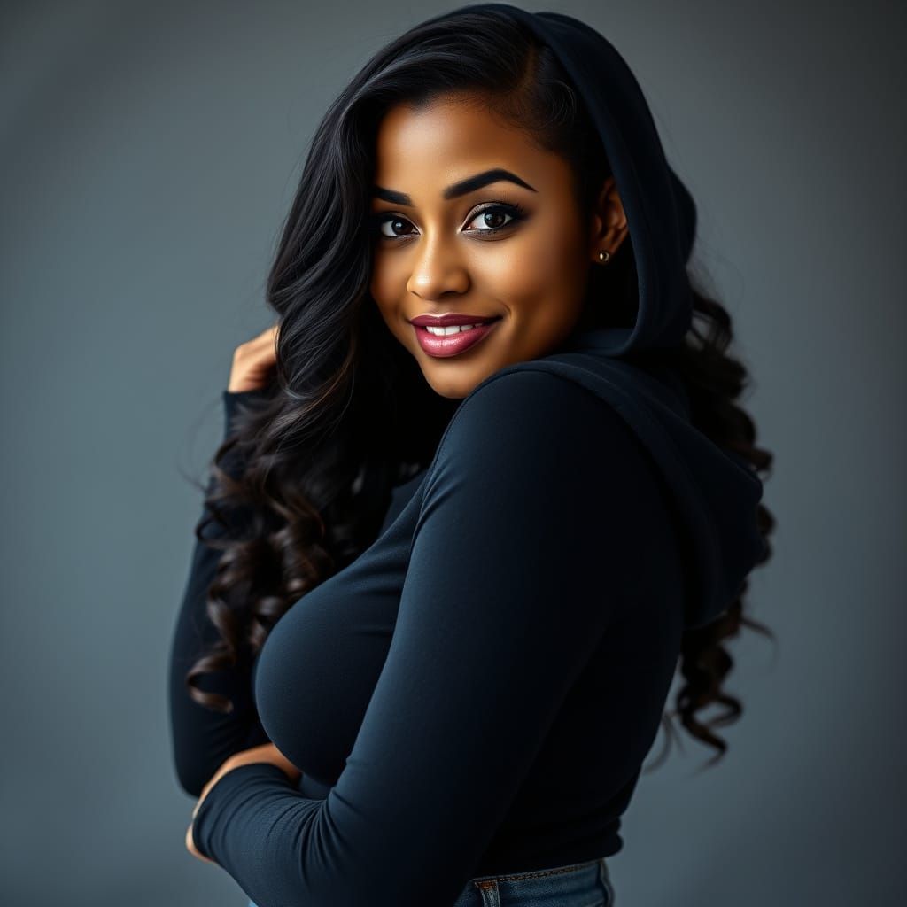 Glamorous Latina Woman in Cinematic Portrait