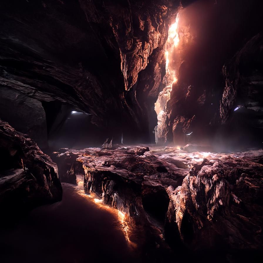 Galactic Cave Interior Concept Art in 8K