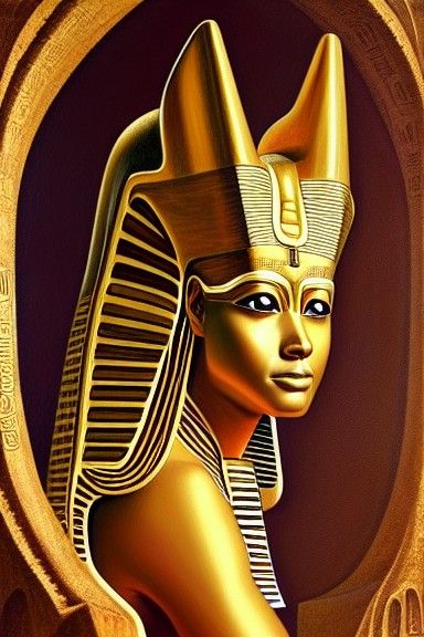 Egyptian Hippo Goddess Taweret Half-Portrait