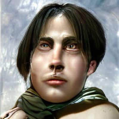 Eren Yeager Vector Graphic in Detailed Ink Drawing Style