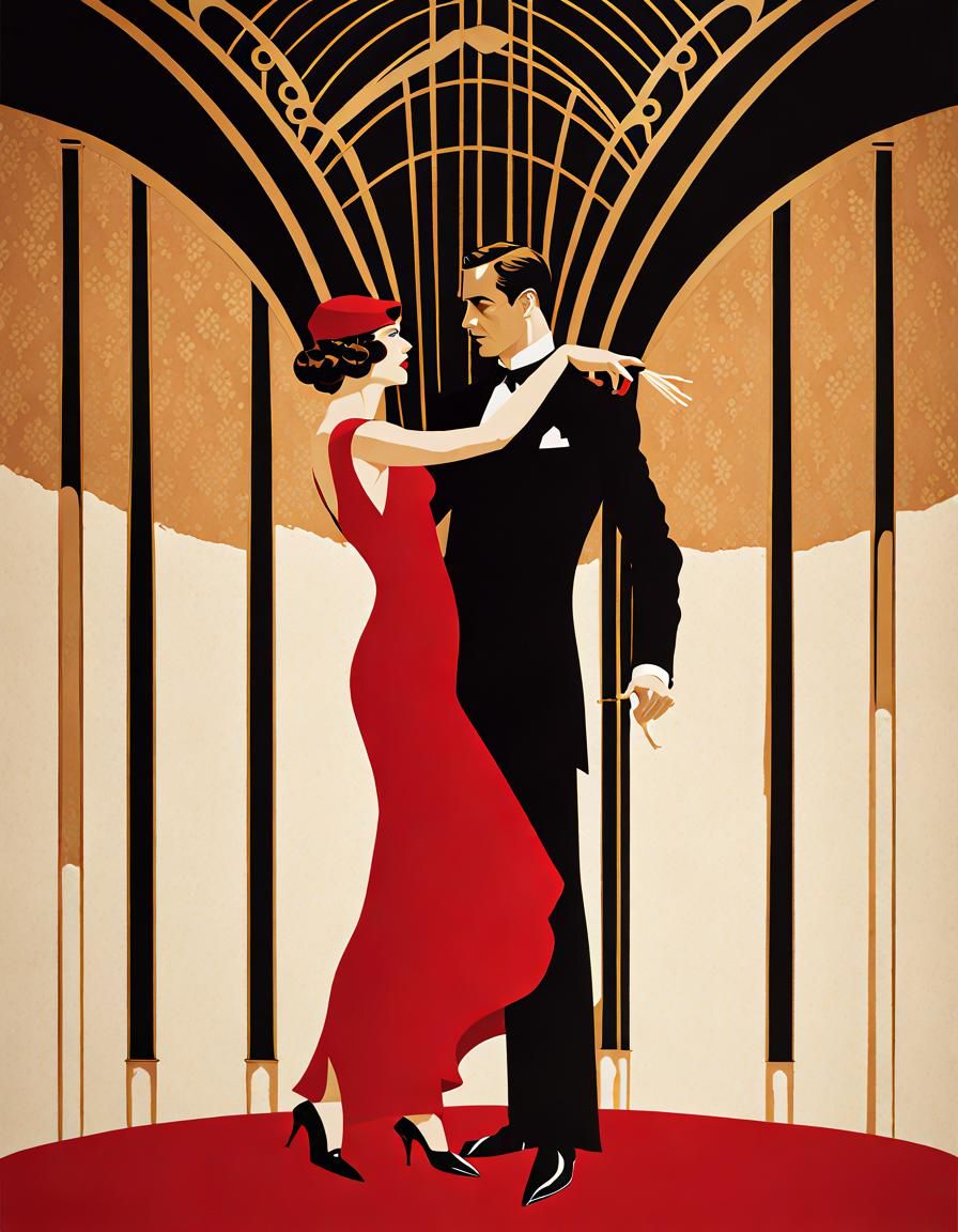 Art Deco Dance with the Devil Portrait