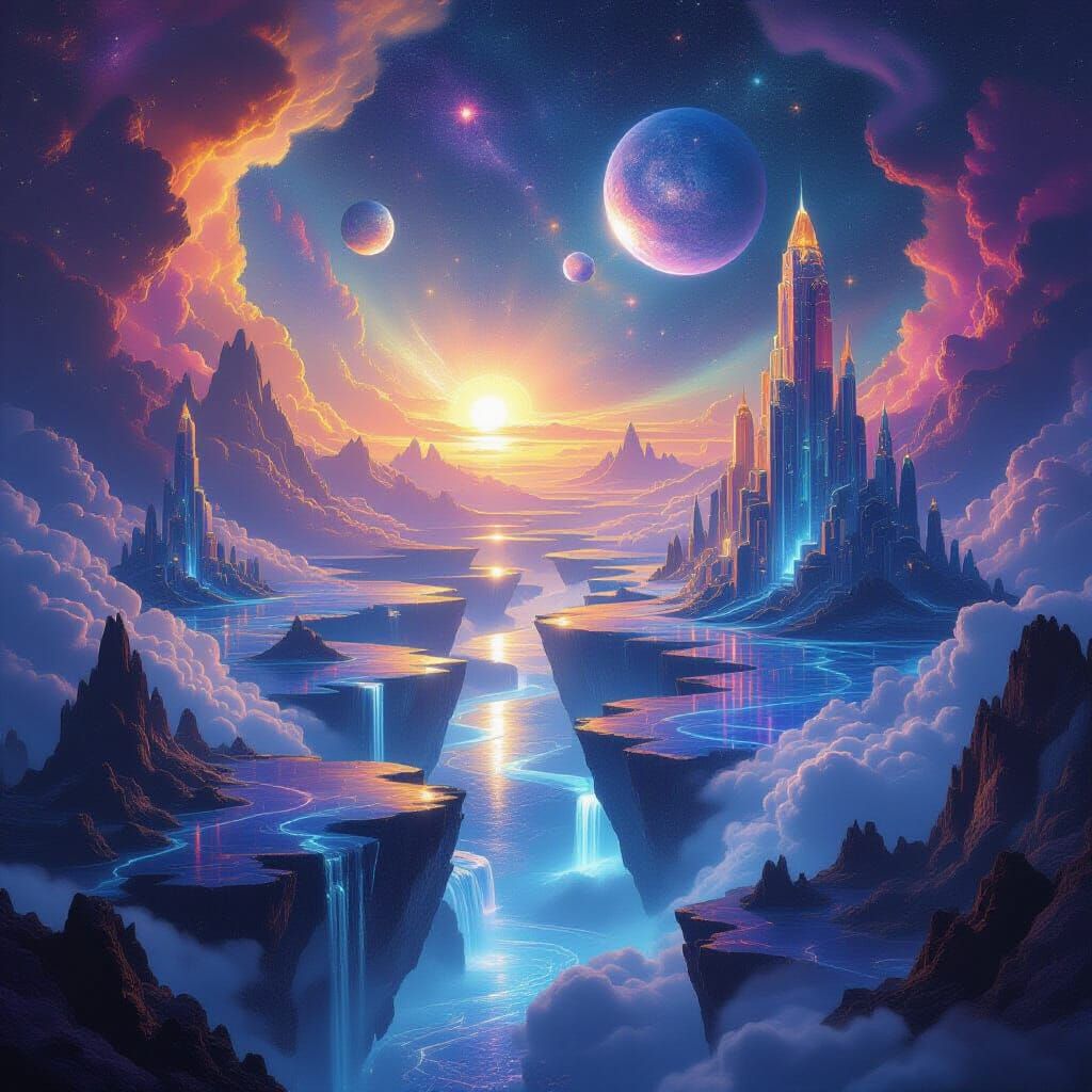 Cosmic Realm of Luminous Islands and Crystal Structures