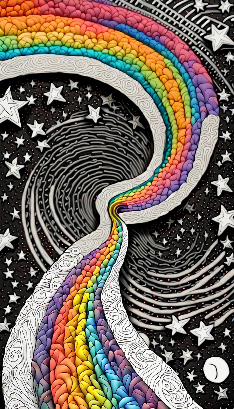 Prismatic Black Hole: A Zentangle Optical Illusion