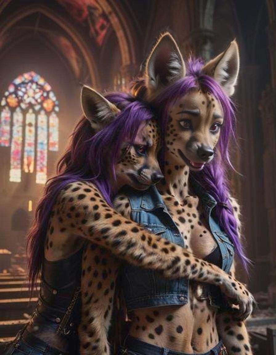 Furry Lesbian Couple in Abandoned Church