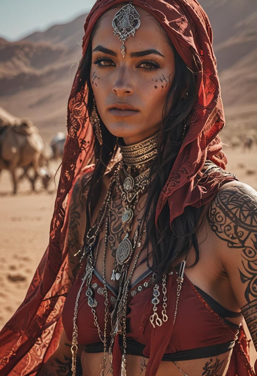 Arabian Assassin in Morocco: Cinematic Desert Scene