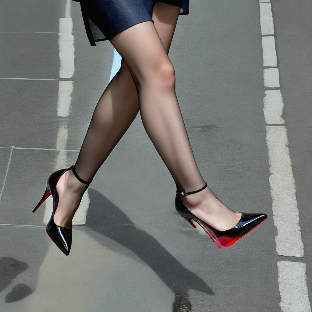 nylon stocking, classic Louboutin