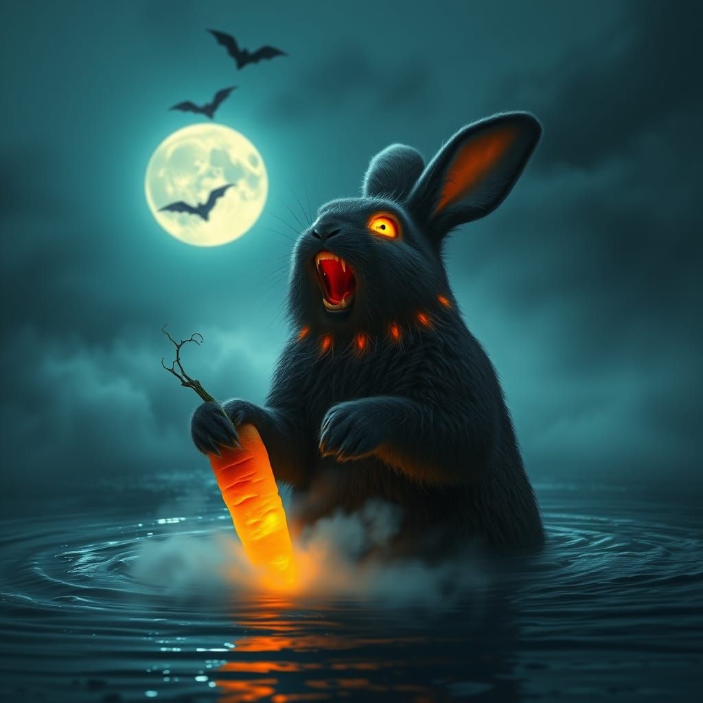 Giant Were-Rabbit Emerges From Bubbling Fluid, Screaming At ...