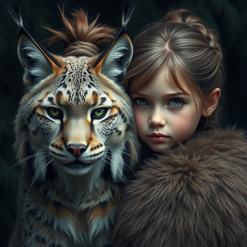 A girl with a Lynx