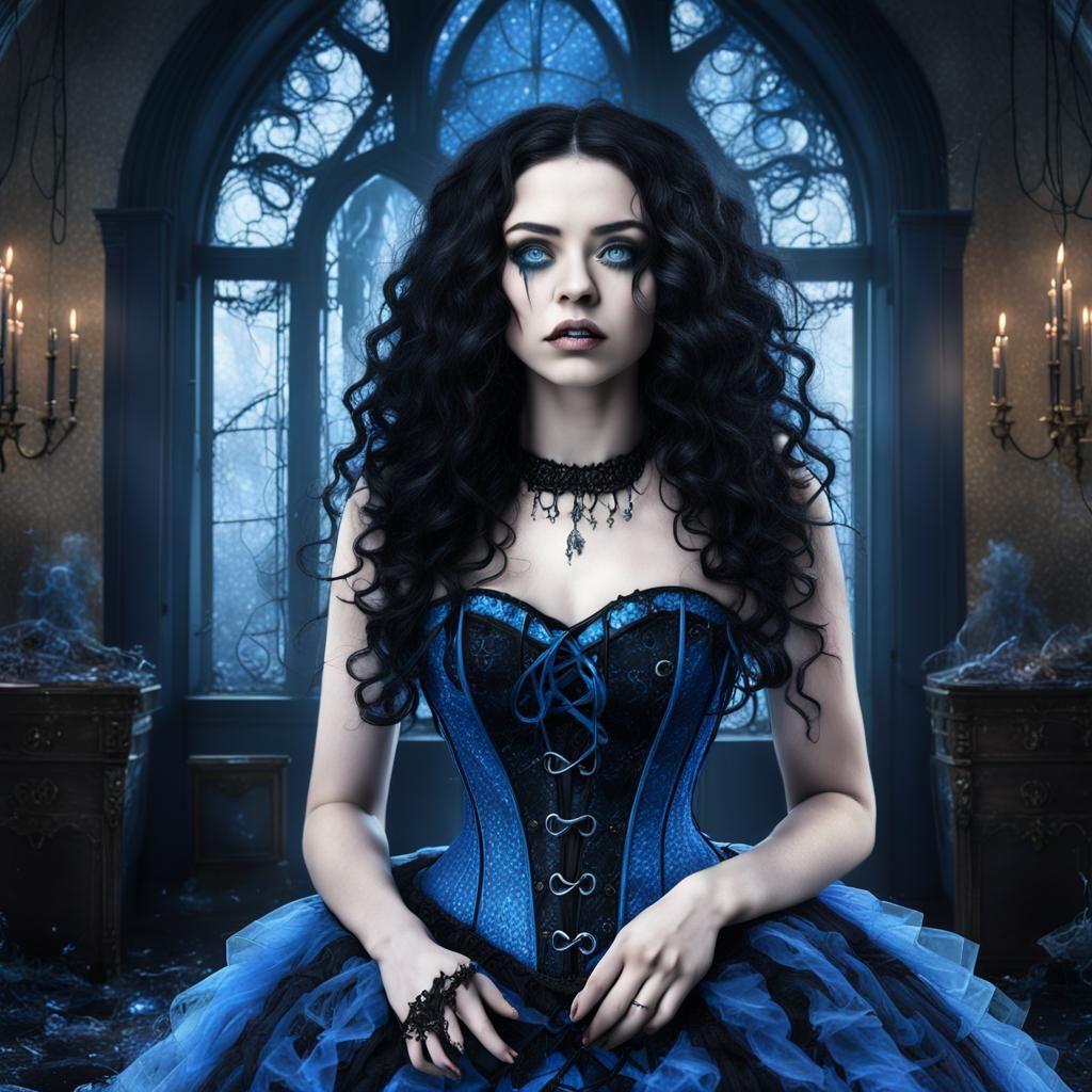 Gothic Alice in Shattered Glass: Dark Fairytale Portrait