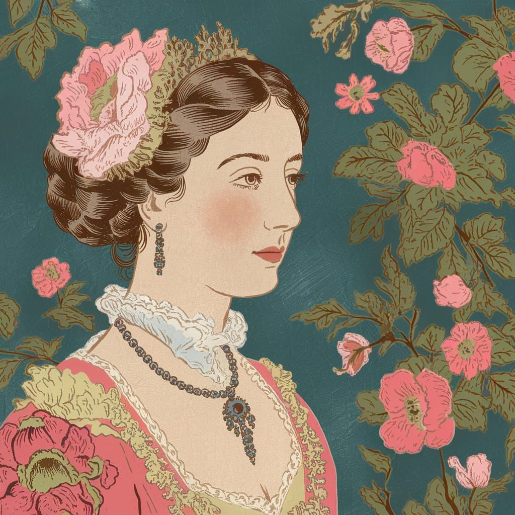 Abstract Texture with Cerulean Accents in Romantic Style